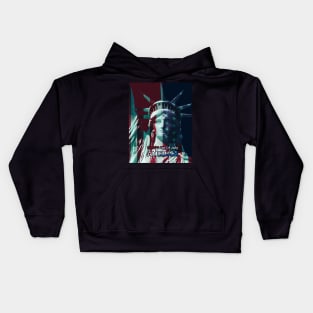 statue of liberty with flag design Kids Hoodie